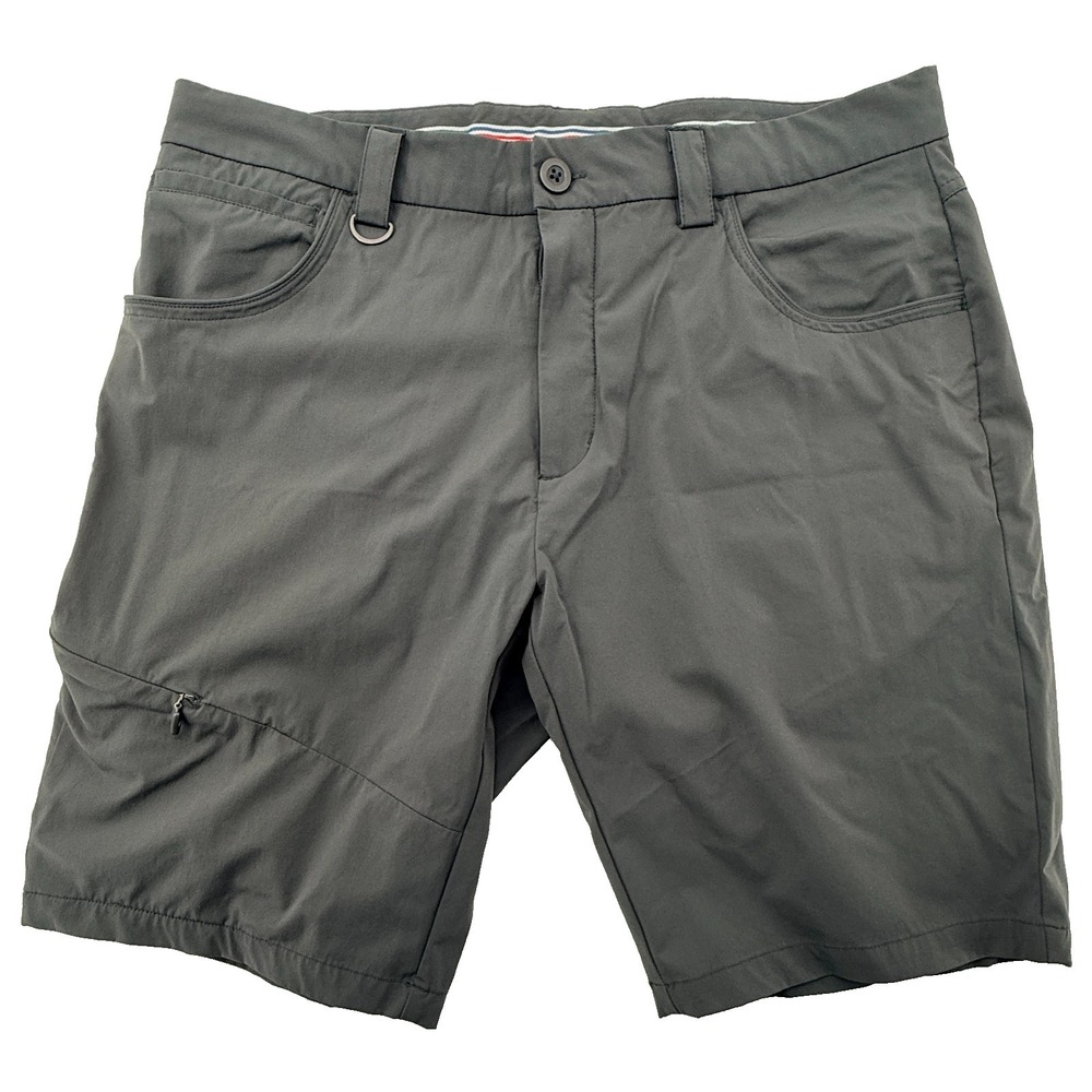 Kyodan Outdoor Mens 32 Hiking Shorts Gray Stretch Nylon Spandex Hybrid Zip Pocke